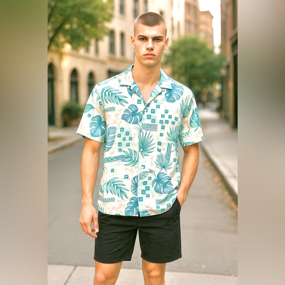 Flying Machine Tropical Print Viscose Shirt